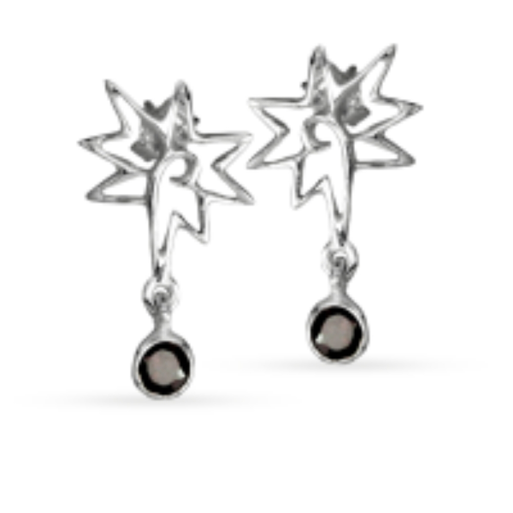 Artisan Handmade Garnet Starburst Earrings